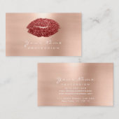 Makeup Artiest Licht Powder Red Lipstick Glitter Visitekaartje (Voorkant / Achterkant)