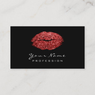 Makeup Artiest Lips Red Wine Lipstick Glitter Visitekaartje