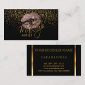 Makeup-artiest met Gold Confetti en robuust Roos Visitekaartje (Voorkant / Achterkant)