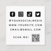 Makeup Artiest Paars Eye Bold Social Media QR Code Vierkante Visitekaartje (Achterkant)