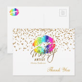 Makeup Artiest Rainbow Licht op wit Briefkaart (Voorkant / Achterkant)