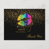 Makeup Artiest Rainbow Licht op zwart Briefkaart (Voorkant)