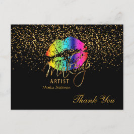 Makeup Artiest Rainbow Licht op zwart Briefkaart