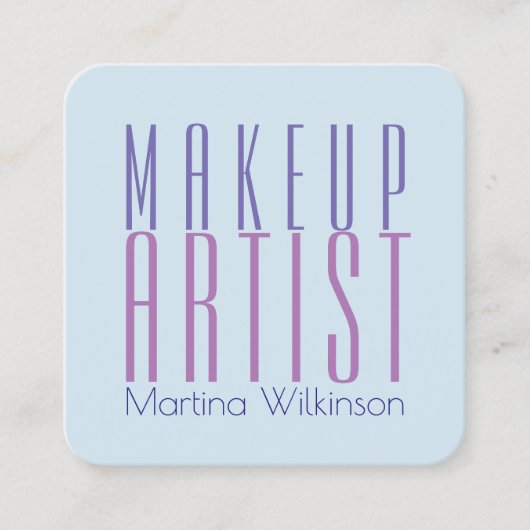 Makeup artiest reus text letters cover vierkante visitekaartje (Voorkant)