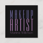 Makeup artiest reus text letters cover vierkante visitekaartje (Voorkant)
