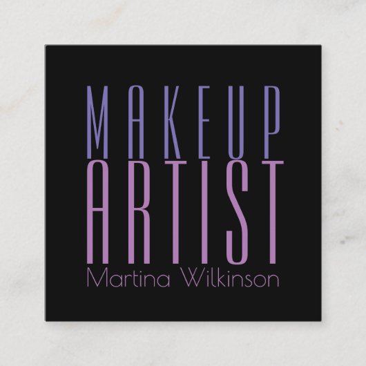 Makeup artiest reus text letters cover vierkante visitekaartje (Voorkant)