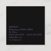 Makeup artiest reus text letters cover vierkante visitekaartje (Achterkant)