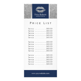 Makeup artiest Silver Glitter Lips Salon Price Lis Reclamekaart