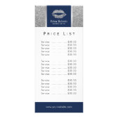 Makeup artiest Silver Glitter Lips Salon Price Lis Reclamekaart (Achterkant)