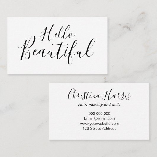 Makeup artiest/visitekaartje met haarstylist trend visitekaartje (Voorkant / Achterkant)