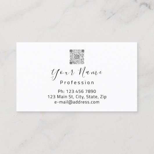 Makeup Artiest White Rose Licht Logo QR Code Logo Visitekaartje (Achterkant)