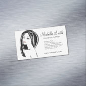 Makeup artiest Woman Face long eyelashes branding Magnetisch Visitekaartje (Voorbeeld)