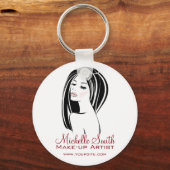 Makeup artiest Woman Face long eyelashes branding Sleutelhanger (Voorkant)