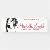 Makeup artiest Woman Face long eyelashes branding Spandoek (Horizontaal)