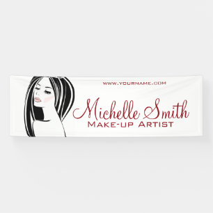 Makeup artiest Woman Face long eyelashes branding Spandoek