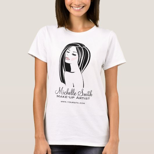 Makeup artiest Woman Face long eyelashes branding T-shirt (Voorkant)