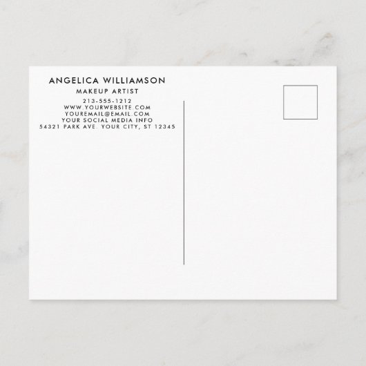 Makeup Artist 3 Foto Business Briefkaart (Achterkant)