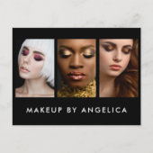 Makeup Artist 3 Foto Business Briefkaart (Voorkant)