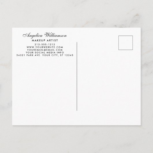 Makeup Artist 3 Foto Gold Business Briefkaart (Achterkant)