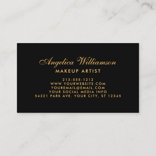 Makeup Artist 3 Foto Gold Visitekaartje (Achterkant)