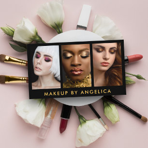 Makeup Artist 3 Foto Gold Visitekaartje
