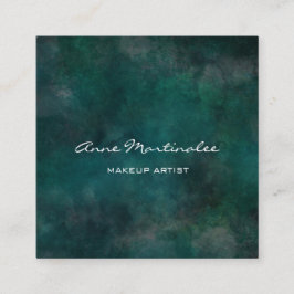 Makeup Artist Abstract Blauw Groen Vierkante Visitekaartje
