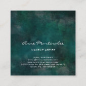 Makeup Artist Abstract Blauw Groen Vierkante Visitekaartje (Achterkant)