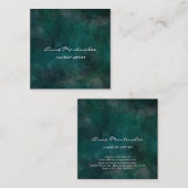 Makeup Artist Abstract Blauw Groen Vierkante Visitekaartje (Voorkant / Achterkant)