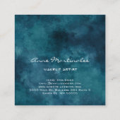 Makeup Artist Abstract Blue Square Visitekaartje (Achterkant)