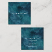 Makeup Artist Abstract Blue Square Visitekaartje (Voorkant / Achterkant)