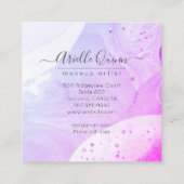 Makeup Artist Abstracte Waterverf Vormen Vierkante Visitekaartje (Achterkant)