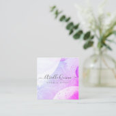 Makeup Artist Abstracte Waterverf Vormen Vierkante Visitekaartje (Staand voorkant)