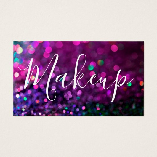 Makeup Artist Afspraak Glitzy Visitekaartjes (Voorkant)