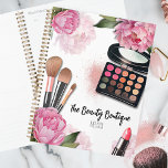 Makeup Artist Afspraakboek Planner<br><div class="desc">Deze print barst van levendige tinten en grillige bloei en is een visueel feest perfect voor make-upartiesten, schoonheidsbloggers, influencers en iedereen die op zoek is naar een vleugje kleurrijke bloemenelegantie met een vleugje glam. Met felroze pioenrozen, make-uppalet, make-upborstels en lippenstift. U kunt alle tekst aanpassen. Geweldig voor het boeken van...</div>