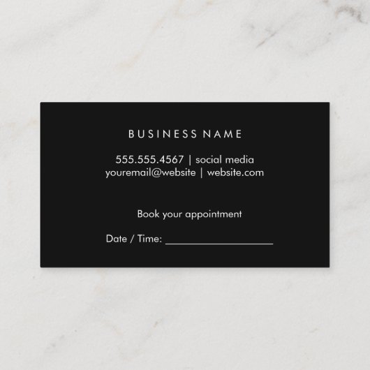 Makeup Artist Afsprakenkaartje (Achterkant)