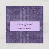 Makeup Artist Amethyst Glitter Diamond Sparkle Vierkante Visitekaartje (Voorkant)