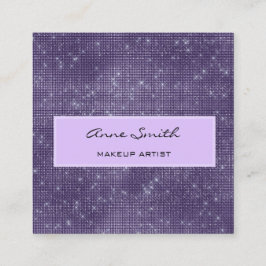 Makeup Artist Amethyst Glitter Diamond Sparkle Vierkante Visitekaartje