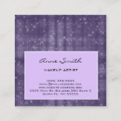 Makeup Artist Amethyst Glitter Diamond Sparkle Vierkante Visitekaartje (Achterkant)