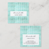 Makeup Artist Aqua Glitter Diamond Sparkle Vierkante Visitekaartje (Voorkant / Achterkant)