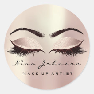 Makeup Artist Beauty Blush Pink Eye Glitter Lashes Ronde Sticker