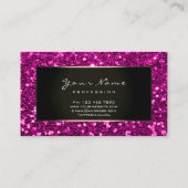 Makeup Artist Beauty Framed Fuchsia Pink Glitter Visitekaartje (Achterkant)