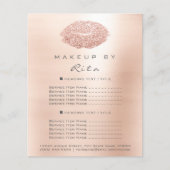 Makeup Artist Beauty Glitter Flyer Price List Roos (Voorkant)