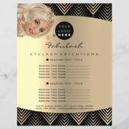 Makeup Artist Beauty Gold Black Haar Prijzen Flyer