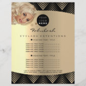 Makeup Artist Beauty Gold Black Haar Prijzen Flyer (Voorkant)