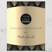Makeup Artist Beauty Gold Black Haar Prijzen Flyer (Achterkant)