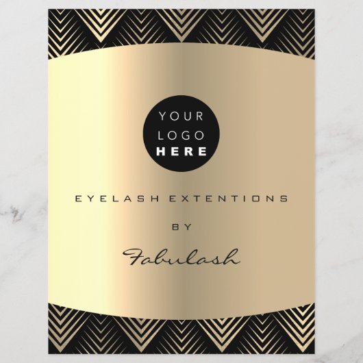 Makeup Artist Beauty Gold Black Haar Prijzen Flyer (Achterkant)