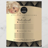Makeup Artist Beauty Gold Black Haar Prijzen Flyer (Voorkant)