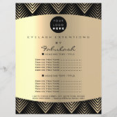 Makeup Artist Beauty Gold Black Logo Flyer-prijzen Flyer (Voorkant)