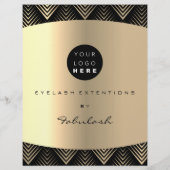 Makeup Artist Beauty Gold Black Logo Flyer-prijzen Flyer (Achterkant)