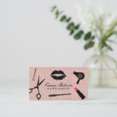Makeup Artist Beauty Hair Salon Roos Gold Glitter Visitekaartje (Staand voorkant)